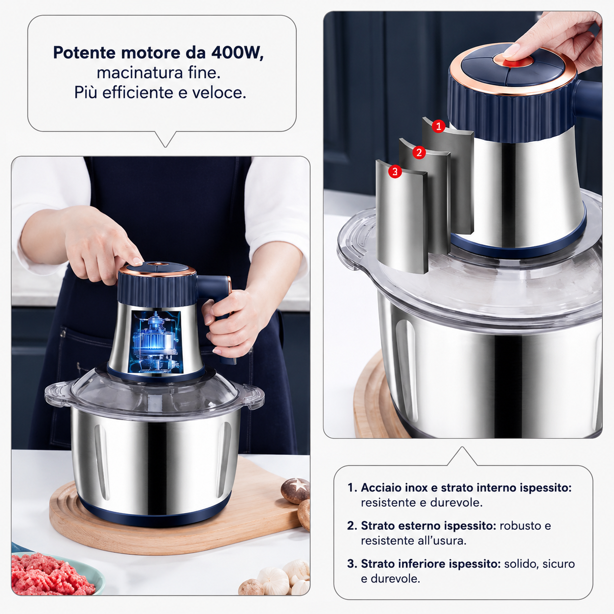 Robot da cucina elettrico multifunzione